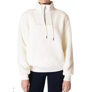Sweaty Betty Half Zip Sherpa Cream Women's Size XL